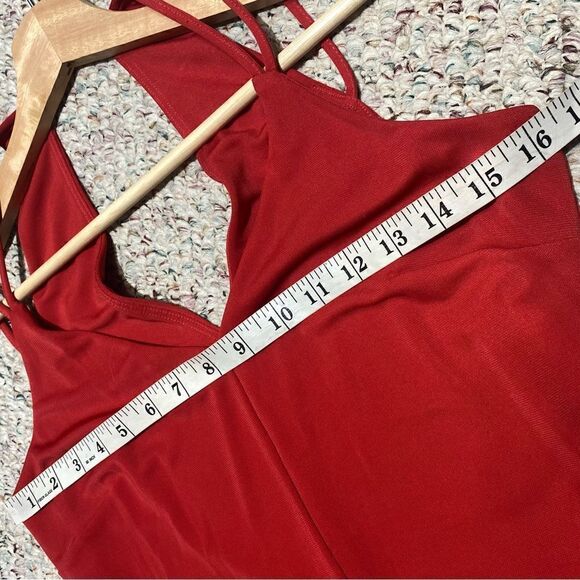 Bailey 44 Womens Red Strappy Side Slit Formal Maxi Dress Size Medium - Picture 6 of 8